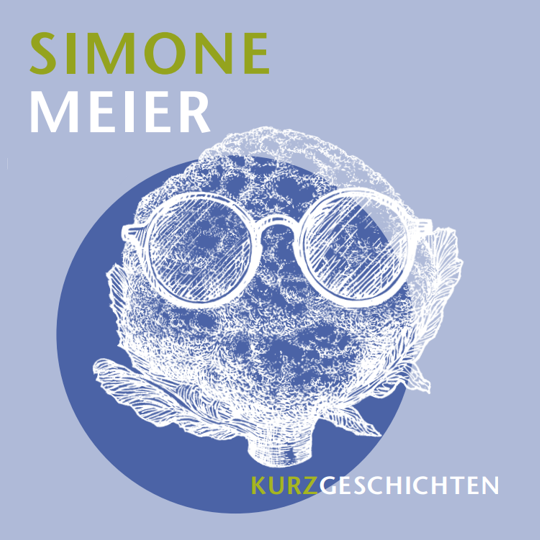 Auf dem CD-Cover sieht man die weisse Zeichnung eines Blumenkohls mit runder Brille auf einem blauen Kreis, darüber der Name Simone Meier.